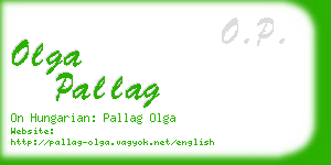 olga pallag business card